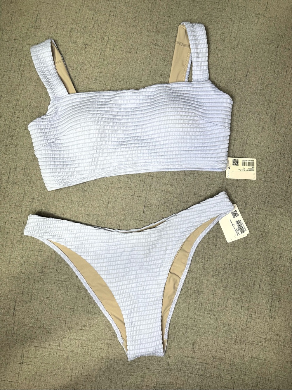 Lululemon Smocked Bikini Swimsuit 2 PC Set Pastel Blue Size 10 Medium NWT - Picture 5 of 11